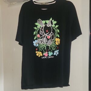 Mens XL  Lucky Charm Black Graphic Tee with Design